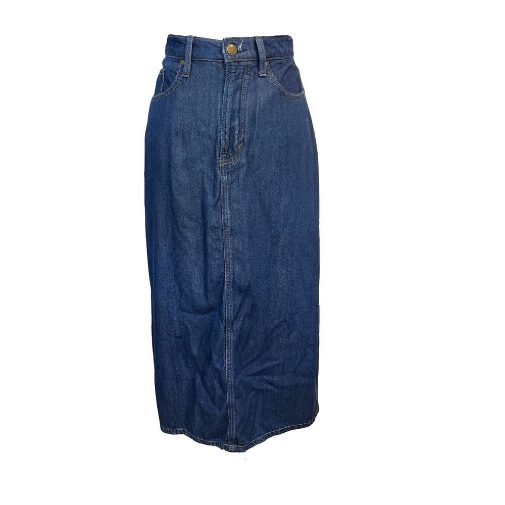 A.N.A. Skirt size 4 Long Denim Jean Straight High Rise Pockets Casual Western